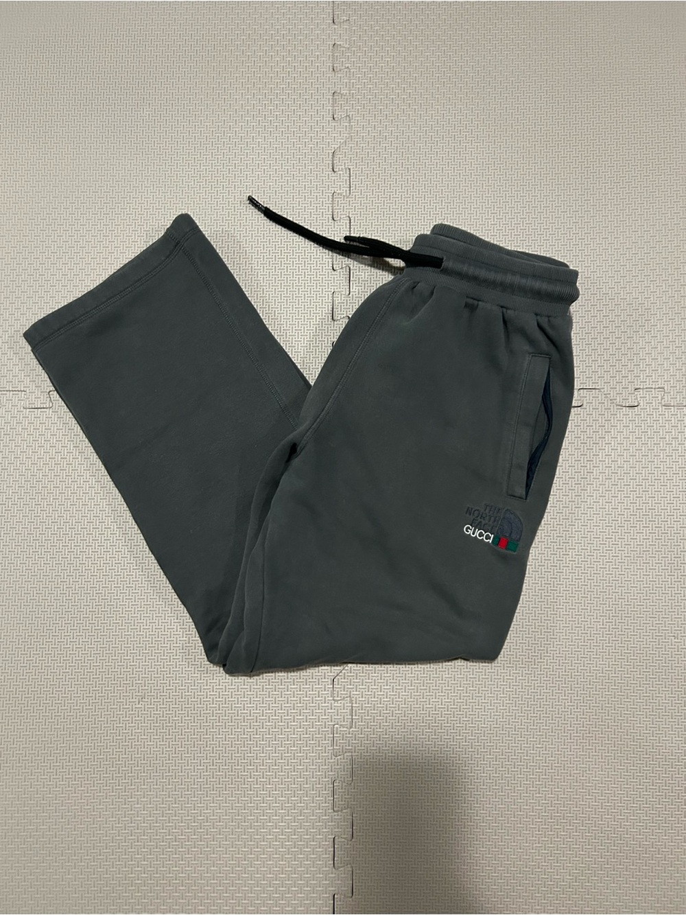 Gucci The North Face Men's Dark Gray Logo Jogger Pants